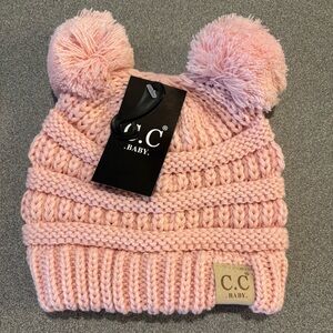 C.C Baby‎ Indi Pink Double
Pom Beanie-NWT. Knit Winter, warm